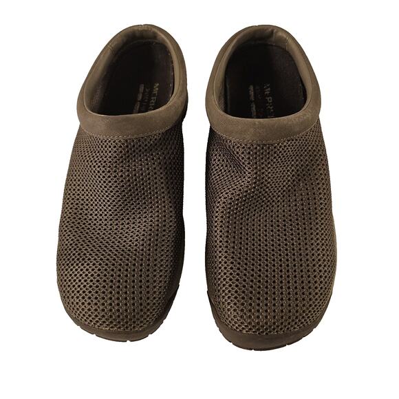 Merrell Mocha Mesh Slides Dark Earth Cocoa Clogs Comfort EUR 40.5 US Womens 9.5 - Picture 1 of 10